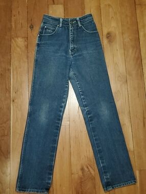 CHARDON of PARIS Classic High-Rise Straight Leg Jeans - Dark Blue Size 0